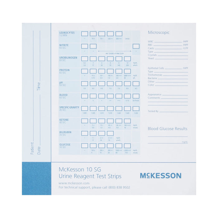 McKesson Consult Urine Reagent Test Strip Recording Pad - 121-10SGPAD-Each - LL Medico