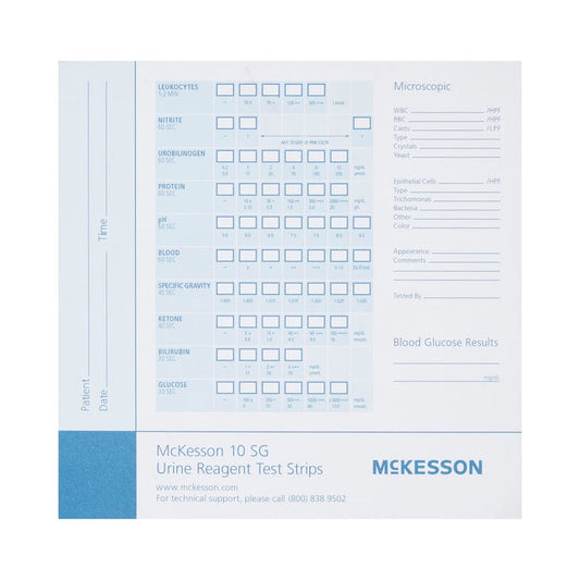 McKesson Consult Urine Reagent Test Strip Recording Pad - 121-10SGPAD-Each - LL Medico