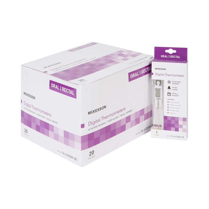 McKesson Digital Stick Thermometer, Oral/Rectal - 16-412GM-00-Single - LL Medico