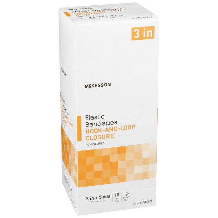 McKesson Elastic Hook & Loop Bandage, 3 in x 5 yd Roll, Non - Sterile - 16-1033-3-Box - LL Medico