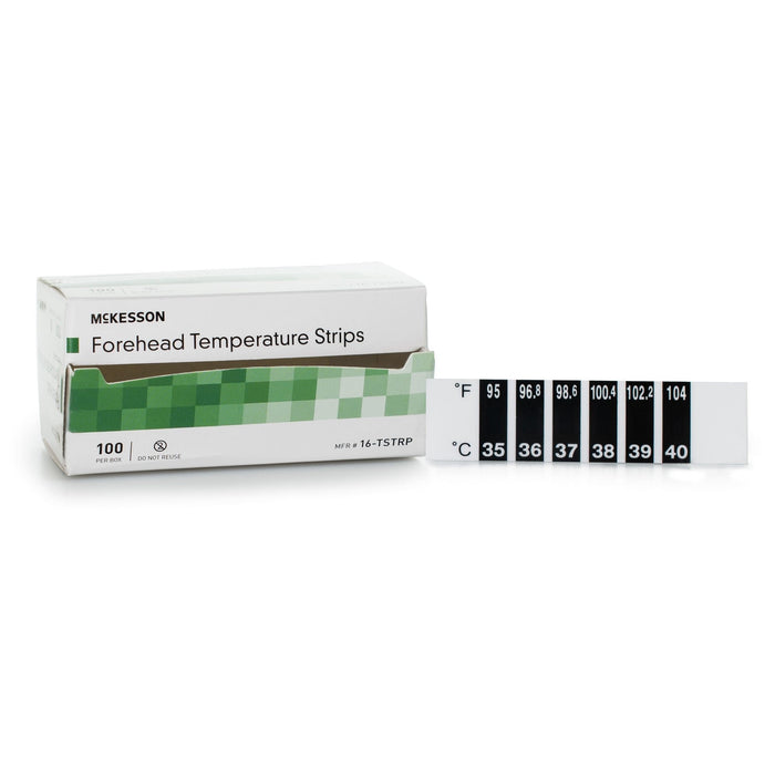 McKesson Forehead Thermometer Strip, 94 to 104 F, 100 Count - 16-TSTRP-Box - LL Medico