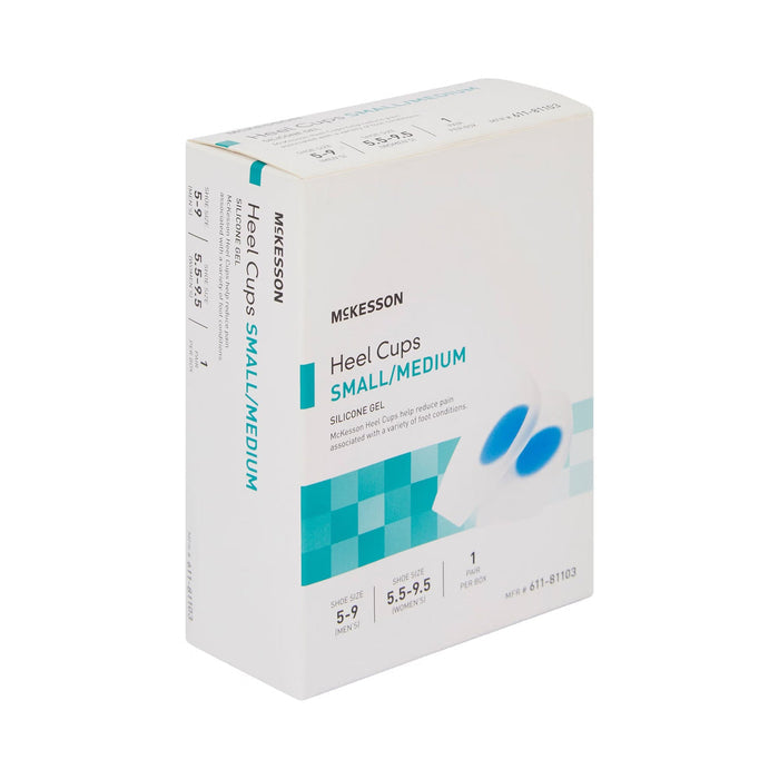 McKesson Heel Cups Silicone Gel, Blue/White - 611-81103-Case - LL Medico