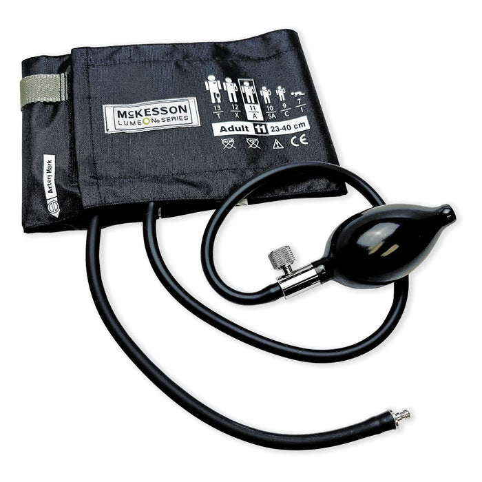 McKesson LUMEON Blood Pressure Cuff and Bulb, Adult, 23 to 40 cm - 01-865-11ABKGM-Case - LL Medico