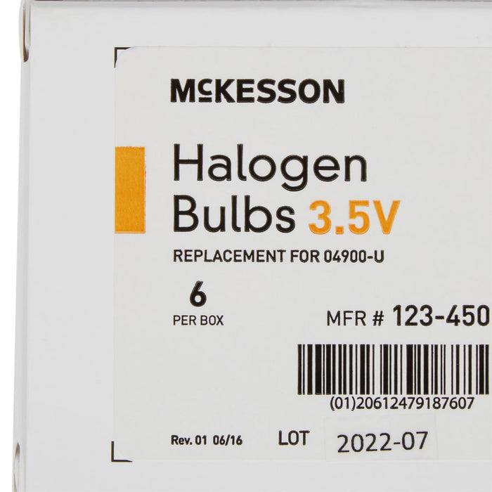 McKesson Ophthalmoscope Replacement Bulb, Halogen, 3.5 Volt, 2.5 Watt, Fits 04900 Series - 123-4505-Single - LL Medico