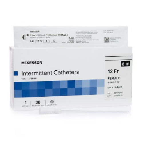 McKesson Straight Tip PVC Urethral Catheter, Female - 16-F610-Box - LL Medico