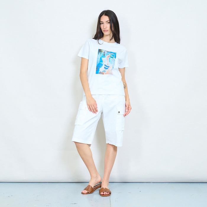 Mediterranean vacation graphic cotton t-shirt wholesale