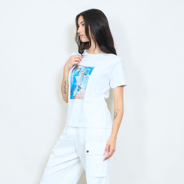 Mediterranean vacation graphic cotton t-shirt wholesale