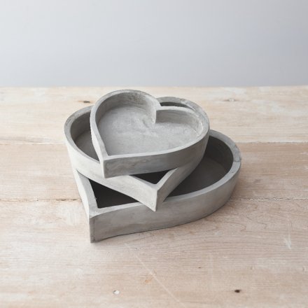 Medium Heart Shaped Cement Tray - Modern Home Interiors