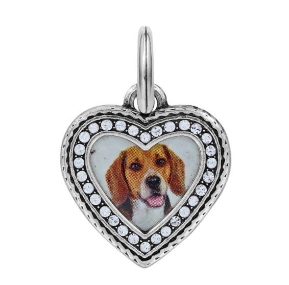 Memento Heart Photo Charm - Silver