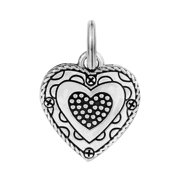 Memento Heart Photo Charm - Silver