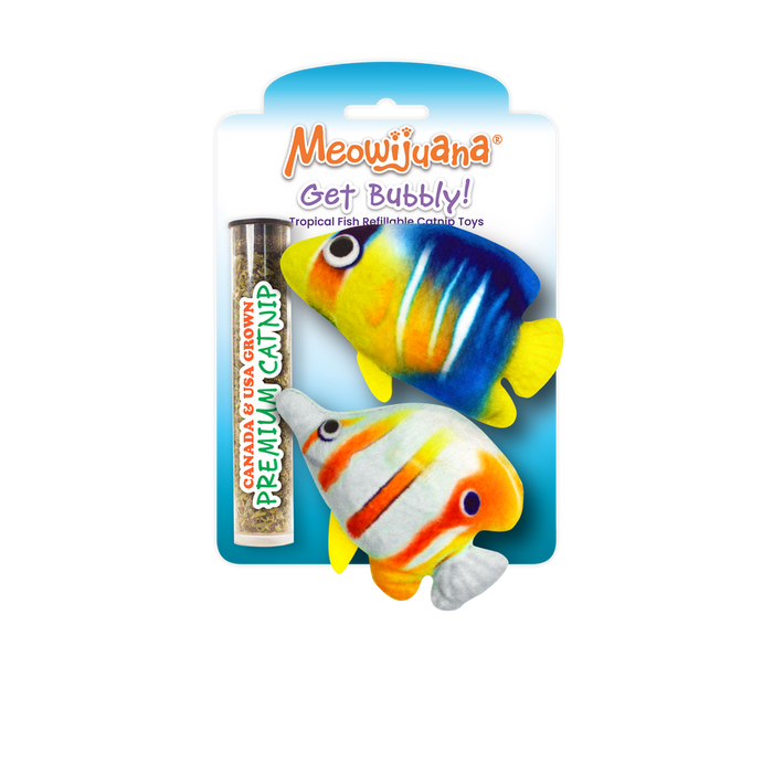 Meowijuana Get Bubbly Tropical Fish Refillable Multipack Cat Toys