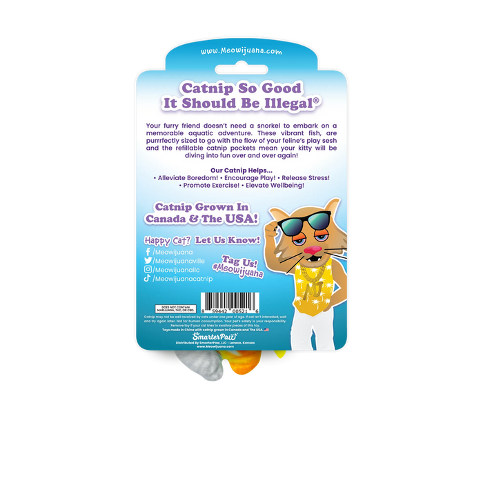 Meowijuana Get Bubbly Tropical Fish Refillable Multipack Cat Toys