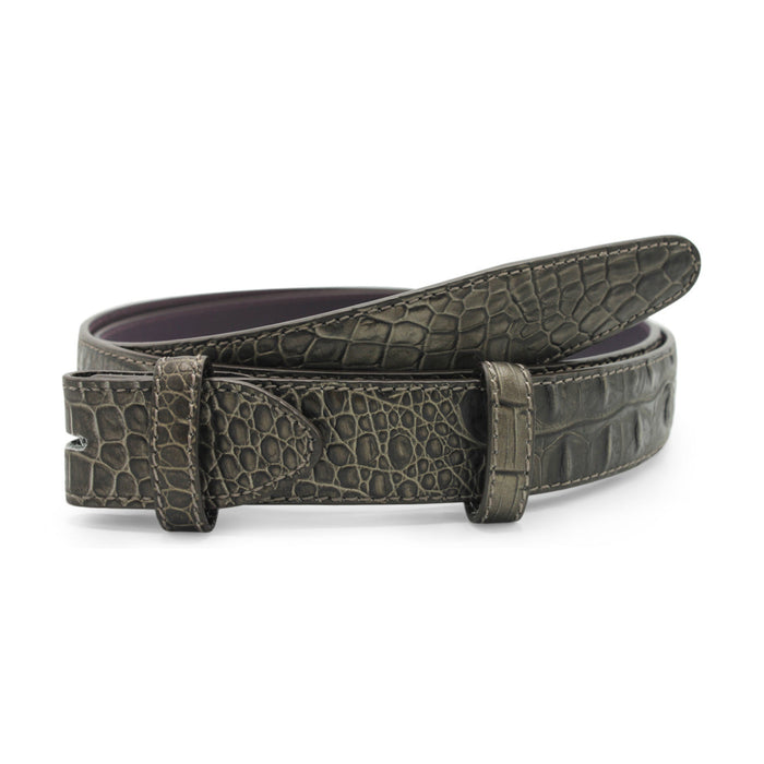 Grey Metallic Narrow Mock Caiman leather strap - Elliot Rhodes