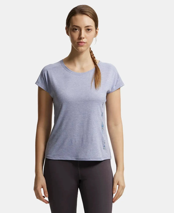 Microfiber Fabric Breathable Mesh Relaxed Fit Graphic Printed Round Neck Half Sleeve T-Shirt - Eventide-1