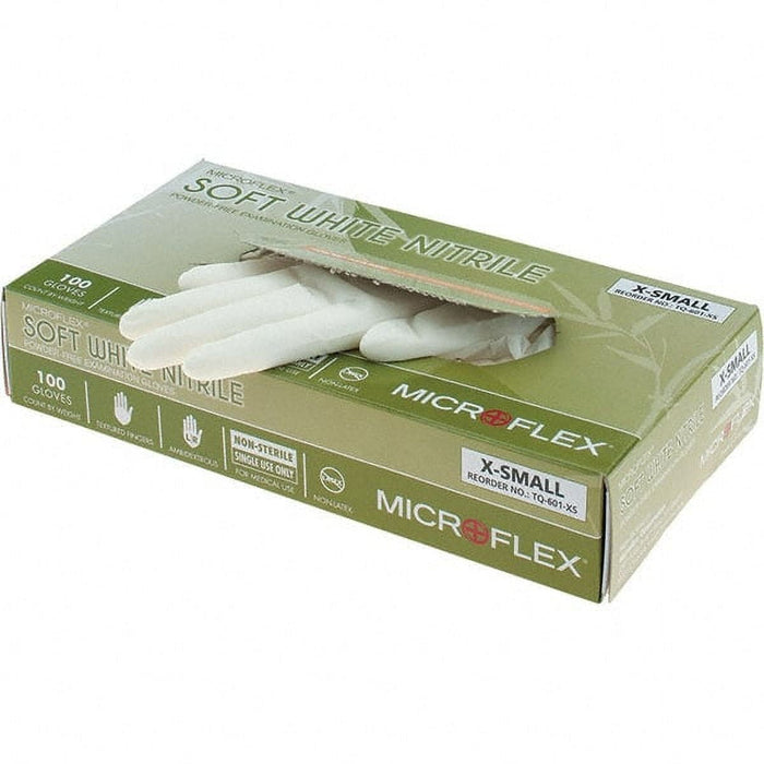 Microflex TQ-601 Soft White Nitrile Exam Gloves, Powder-Free - TQ-601-S-Case - LL Medico