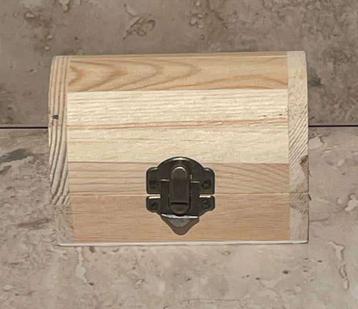 Mini Wood Stash Box with 3.5 " Silicone Hand Pipe w/lid, 3 part metal grinder