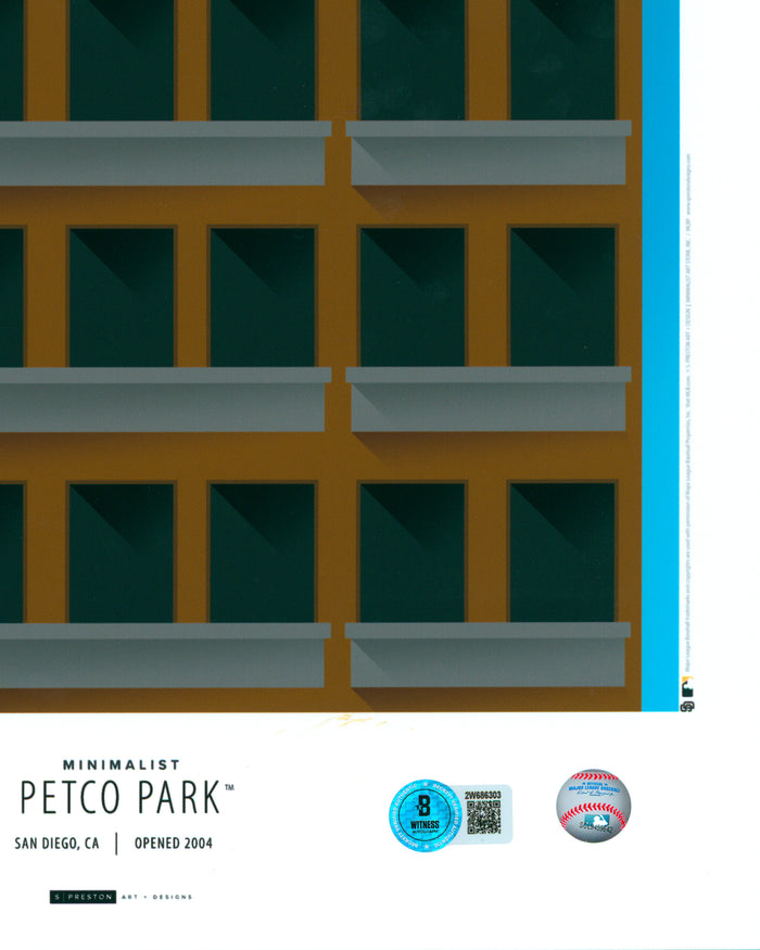 Minimalist Petco Park - Luis Arraez Autographed - Poster Print - Authenticated