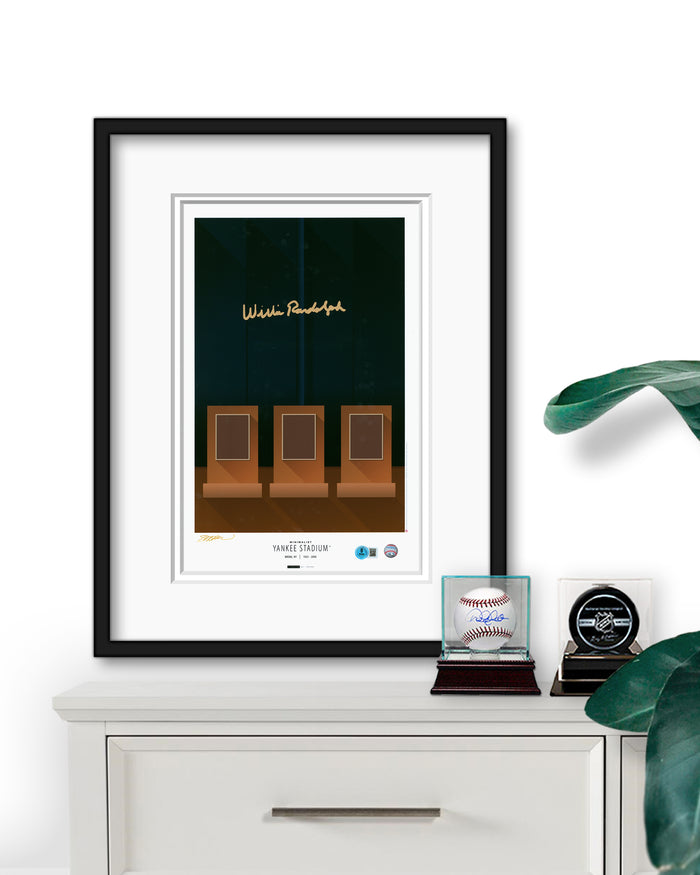 Minimalist Yankee Stadium Print - Willie Randolph Autographed - Authenticated