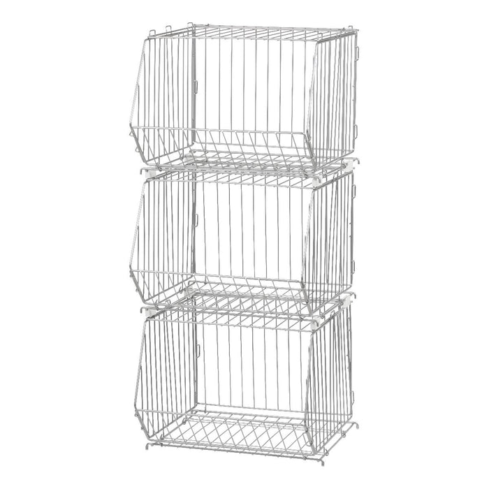 Modular Wire Stacking Storage Basket, Silver - IRIS USA, Inc.