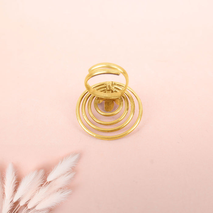 Moh Concentric Flower Embossed Ring
