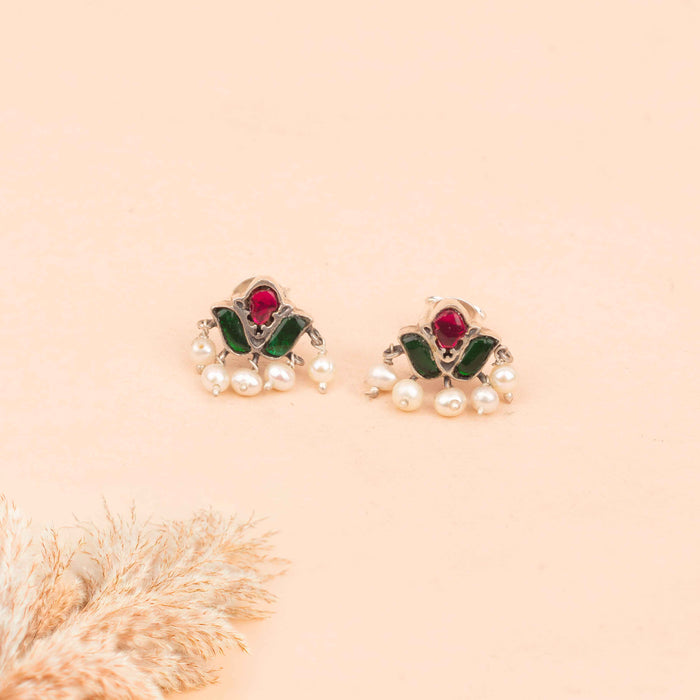 Moh Kundan Pearl Drop Rajwada Stud Earring