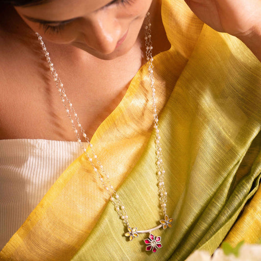 Moh Kundan Phool Pearl Necklace