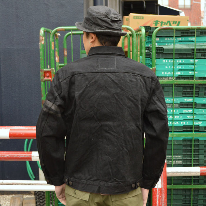 MOMOTARO JEANS "MMGJ1102" #002 Classic Black Denim Jacket 15.7oz
