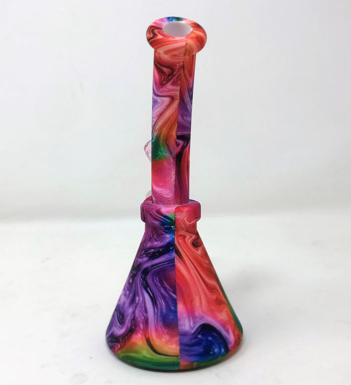 Multi Color 6.5" Detachable Unbreakable Silicone Beaker Bong 14mm Male Bowl