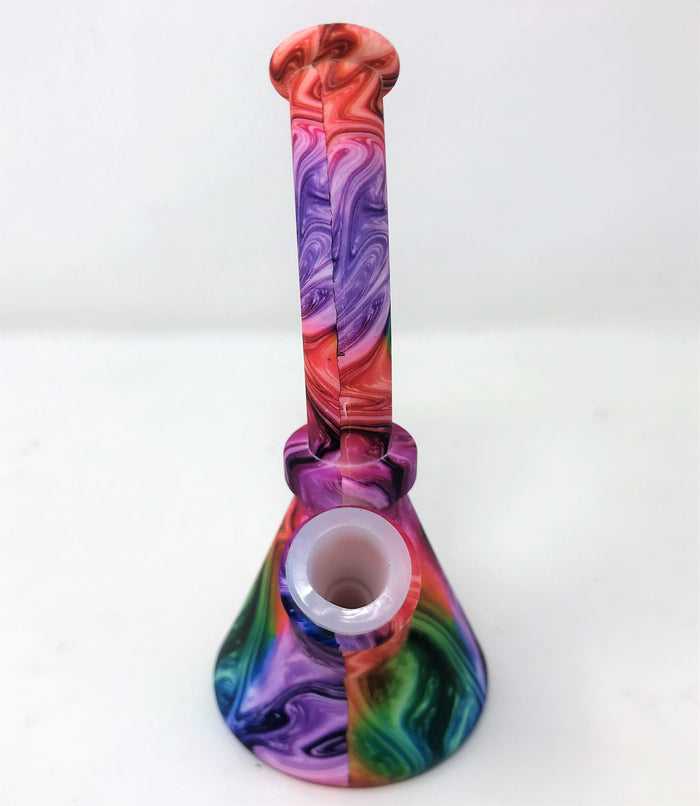 Multi Color 6.5" Detachable Unbreakable Silicone Beaker Bong 14mm Male Bowl