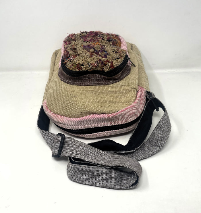 Multi Pocket Crossbody Bag Purse Made From Pure Hemp