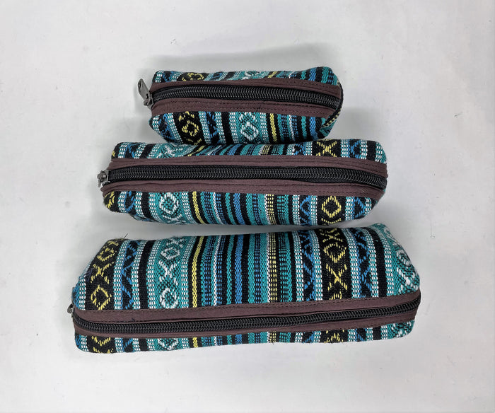 Multicolor Hemp Bags - 3 Nestle Pouches w/Zippers