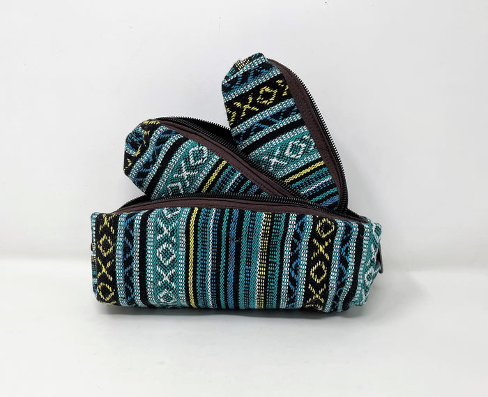 Multicolor Hemp Bags - 3 Nestle Pouches w/Zippers