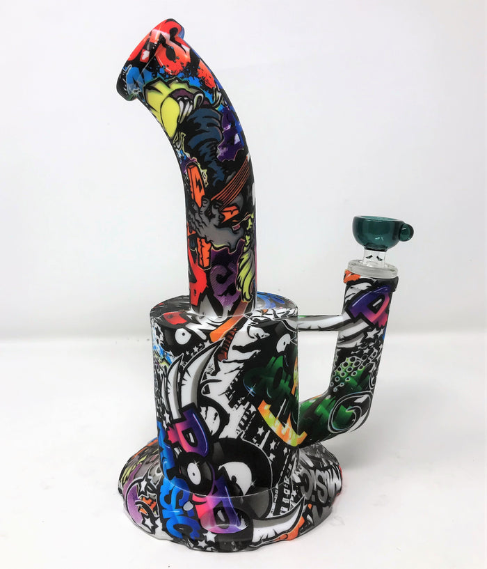 Music Graphic Unbreakable Silicone Detachable Large Jug Rig 14mm Bowl