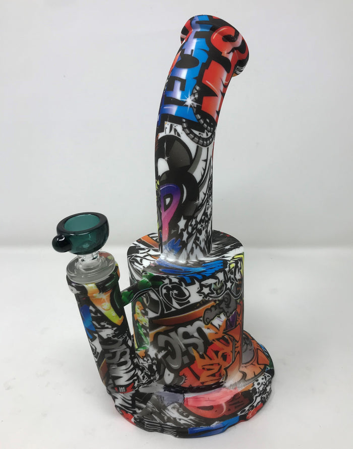 Music Graphic Unbreakable Silicone Detachable Large Jug Rig 14mm Bowl