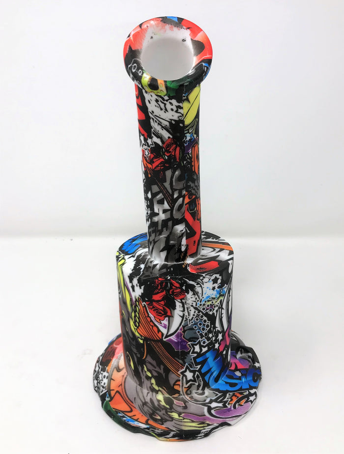 Music Graphic Unbreakable Silicone Detachable Large Jug Rig 14mm Bowl