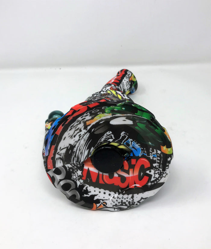 Music Graphic Unbreakable Silicone Detachable Large Jug Rig 14mm Bowl