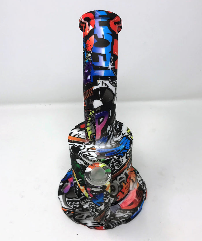 Music Graphic Unbreakable Silicone Detachable Large Jug Rig 14mm Bowl