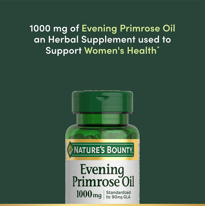 Nature’s Bounty Evening Primrose Oil 1000 mg - 60 Softgels, Omega Fatty Acids