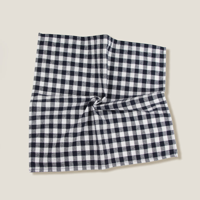 Navy Blue Gingham Plaid Napkin Set