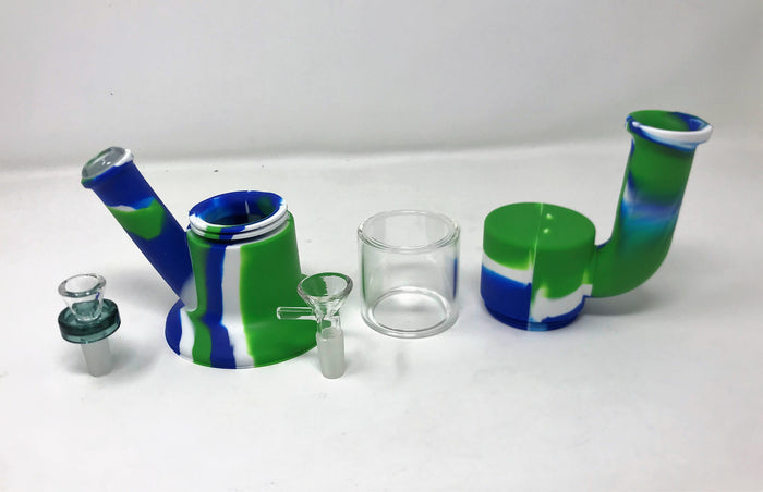 New 9" Detachable Glass/Silicone Rig 2 - 14mm Slide Bowls