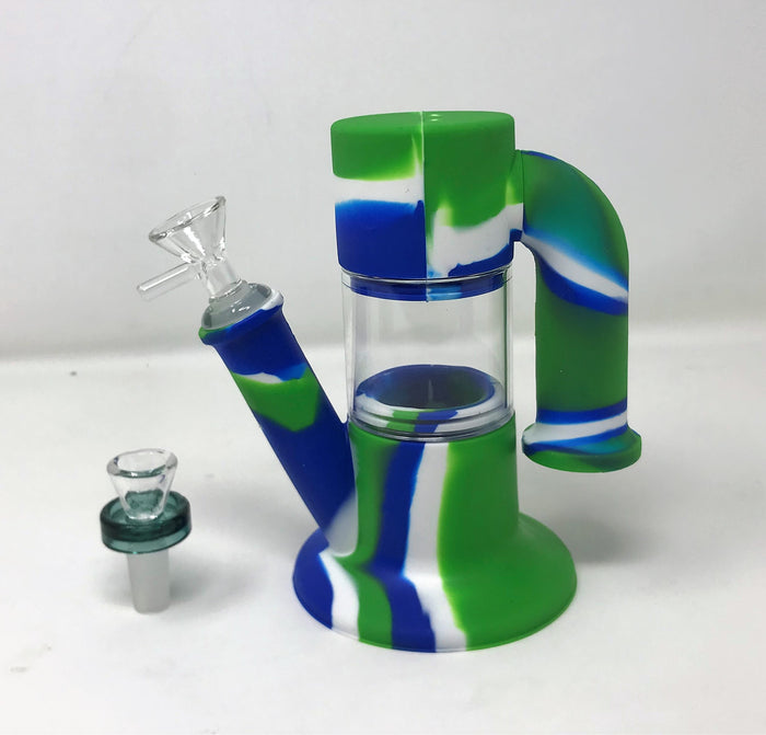 New 9" Detachable Glass/Silicone Rig 2 - 14mm Slide Bowls