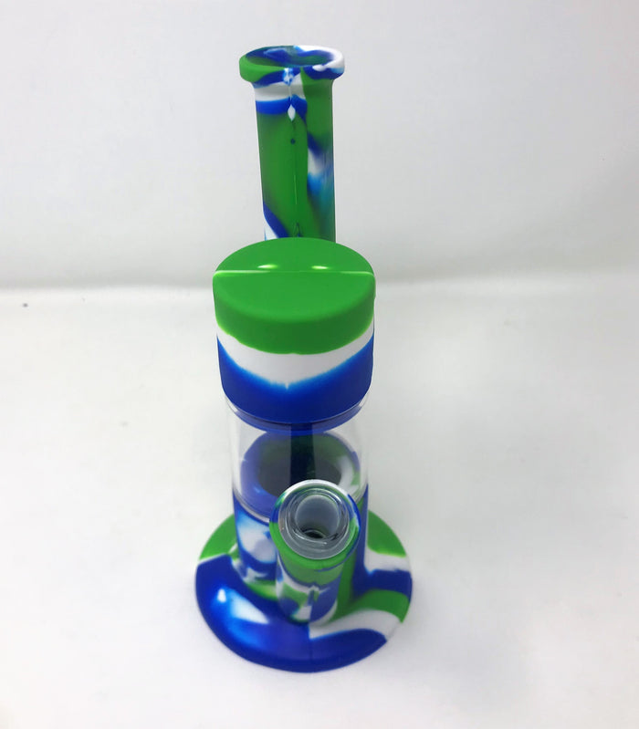 New 9" Detachable Glass/Silicone Rig 2 - 14mm Slide Bowls