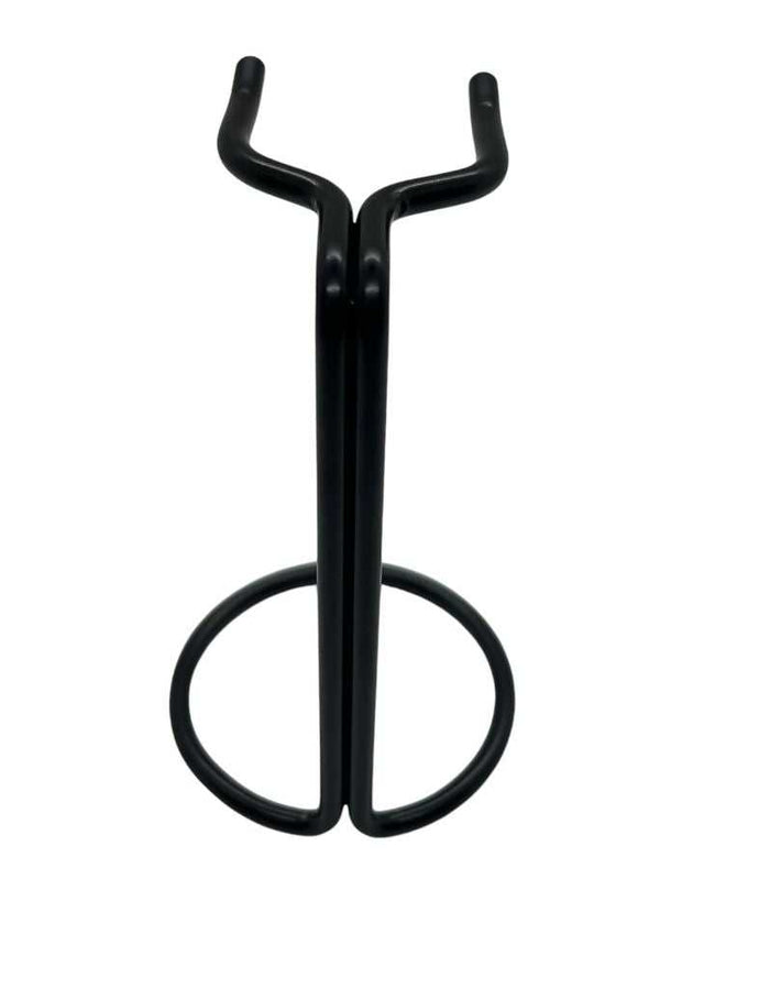 Black metal shaving brush stand for wet shavers