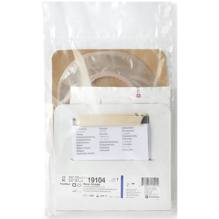 Hollister New Image 2-Piece Clear Ileostomy/Colostomy Pouch, 57mm Flange, Red Match