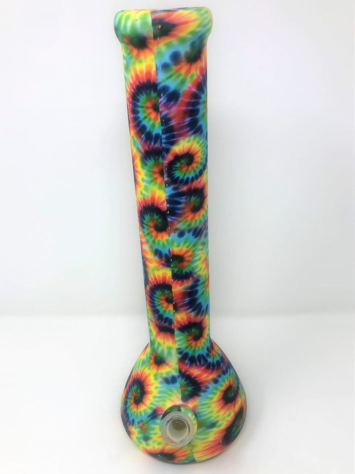 NEW! Tie Dye Design Silicone Detachable 13" Bong Quartz Banger Tool Bowl