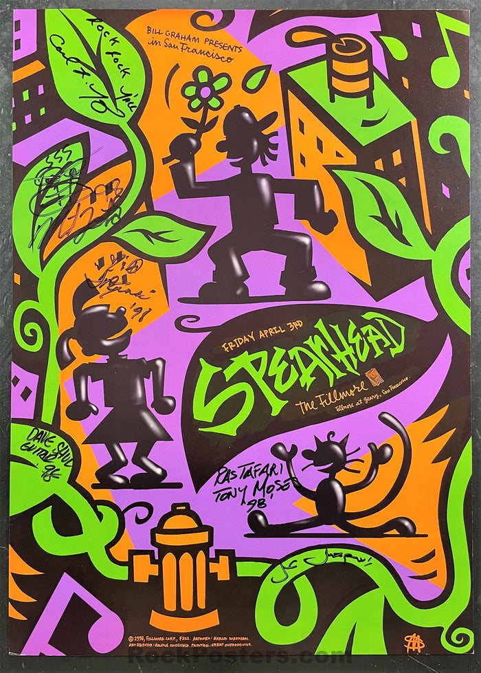 NF-322 - Spearhead - Band Signed - 1998 Poster - The Fillmore - Excellent - SF Rock Posters & Collectibles