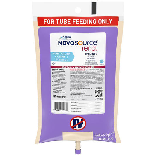 Novasource Renal Tube Feeding Formula, Unflavored, 1000 mL - 10043900351800-Single - LL Medico