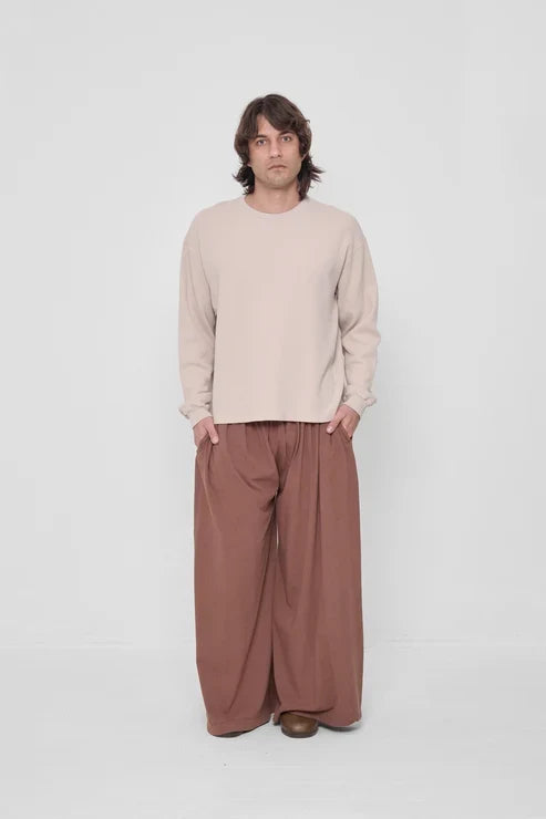 Oat Thermal LS Boxier Trash Tee