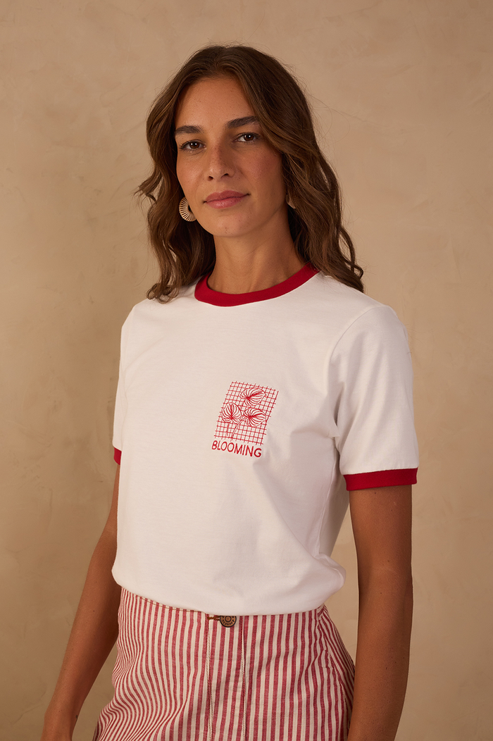 Off-White Embroidered Short Sleeve T-Shirt_1
