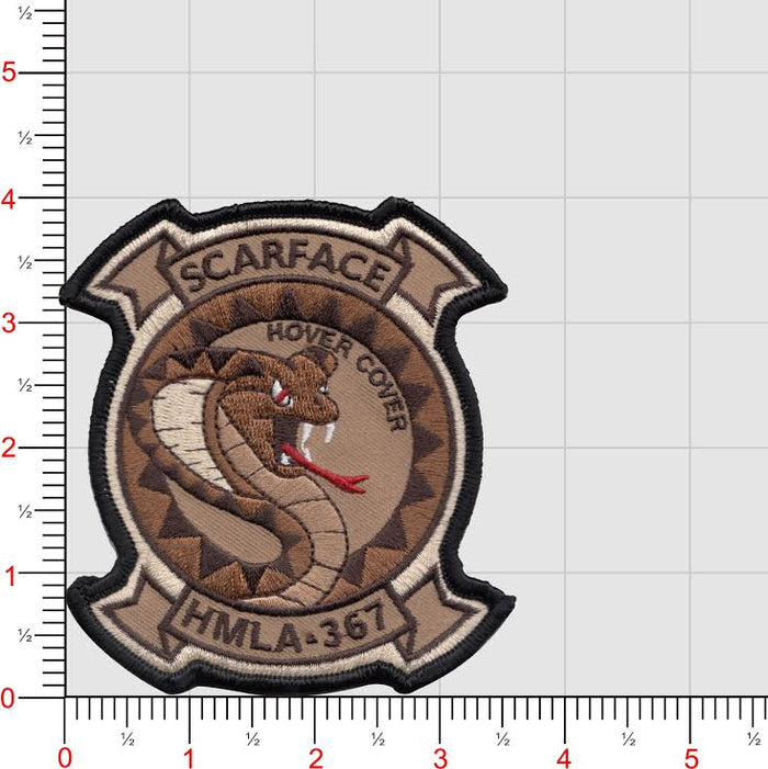 Officially Licensed USMC HMLA-367 Scarface Hover Cover Patches